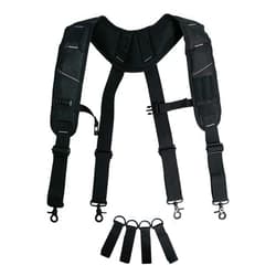 KUNN Tool Belt Suspenders Padded Carpenter Construction Electrician Work Suspender with Attachment Loops for Men,Black