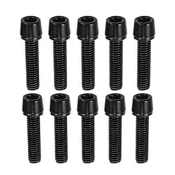A ABSOPRO Tapered Bolts Screws for MTB Bike Bicycle Stem Durable M5x20mm Socket Head Cap Bolts Screws Nuts Steel Black (Set of 10)