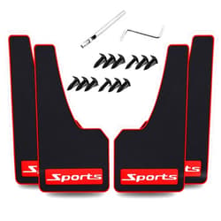YUNM 4 pcs Car Rubber Mudguard Mud Flaps Splash Guards Rubber Mudguard for Sports Mud Flaps Guards Splash Front and Rear Universal (Sports)