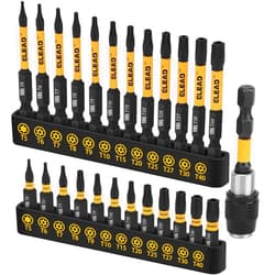 ELEAD Tamper Proof Torx Bit Set: 25 Pieces T4-T40 Torx Bits Set | Torx Security Bit Set | Security Torx Bit Set | Star Bits Set | 1/4 Hex Torx Screwdriver Bit Sets