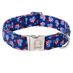 MR.CHUBBYFACE MR. CHUBBYFACE Spring Summer Dog Collar Cute Heart Flag Dog Collar Girl Boy Dog Collar for Small Medieum Large Dogs M