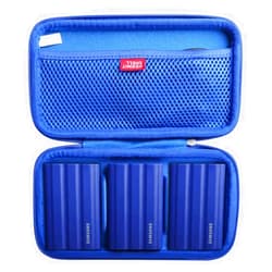 Hermitshell Hard Travel Case for Samsung T7 Shield 2TB / 1TB / 4TB, Portable SSD, USB 3.2 Gen2 External Solid State Drive (Blue, Case for 3 Hard Drives)