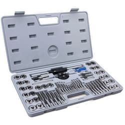 EFFICERE 60-Pc Master Tap and Die Set - Include SAE Inch Size #4 to 1/2” and Metric Size M3 to M12, Coarse and Fine Threads | Essential Threading Rethreading Tool Kit with Complete Accessories and Storage Case