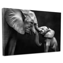 CGXLB Elephant Wall Art Black and White Animal Family Painting Wildlife Canvas Prints for Nursery Living Room 12