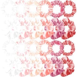 WILLBOND 24 Pieces Satin Hair Scrunchies Silk Elastic Hair Bands Skinny Hair Ties Ropes Ponytail Holder for Women Girls Hair Accessories Decorations (Gentle Colors, Plain Pattern)