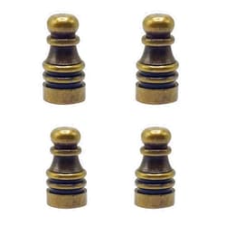 ECUDIS Pack of 4 Solid Metal Lamp Finials Caps Knob for Lamp Shade Harp Holder Lamp Decoration Accessories, 1 Inch Tall (Antique Brass)