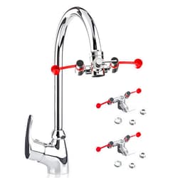 Skywin Eye Wash Kit - 2 Pack Faucet Mounted Emergency Eye Wash Station Sink Attachment -1x Continuous Flow Eyewash Station,3X Common Sink Adapter,2X Inspection Tag,1x Emergency Eye Wash Station Sign
