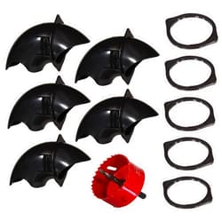 Incubator Warehouse Pop N’ Lock No Waste E-Z Install Weather Proof Feeder Port (5, Flat Gasket - Hole Saw Included)