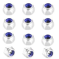 SpzcdZa M8x1.25mm Nylon Lock Nuts,SpzcdZa 25pcs 304 Stainless Steel Nylon Insert Hex Lock Nuts for Industrial and Construction Fasteners