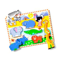 Melissa & Doug Safari Wooden Chunky Puzzle (8 pcs), Educational Screen Free Activity for Toddler, Preschoolers and Kids Ages 2+ - FSC Certified