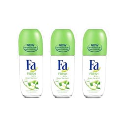 Abercrombie & Fitch (Pack of 3 Bottles) Fa Fresh & Dry Green Tea Scent Women's Roll On Anti-perspirant Deodorant (Pack of 3 Bottles, 1.7oz / 50ml Each Bottle)