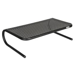 Allsop Large Metal Art Monitor Stand, 18-Inch wide platform holds 50 lbs with keyboard storage space - Black (30336)