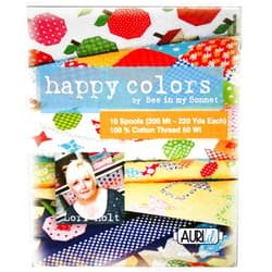 Aurifil Thread Set HAPPY COLORS By Lori Holt 50wt Cotton 10 Small (220 yard) Spools
