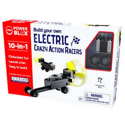 E-Blox: Power Blox: 10-in-1 Electric Crazy Action Racers - 24pcs, Build 10 Models, Motorized Fun, Conductive Blox No Wires Needed, Toy Kids Ages 8+