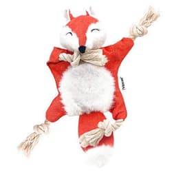 Vitscan Fox Dog Toy with Squeaker, Stuffless Dog Toy Crinkle Hunting Dog Toy Plush Durable Dog Squeaky Toys Cotton Rope Dog Toy Throughout the Body Cute Dog Chew Toys for Puppies with Eyes Embroidery Design