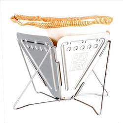 Planetary Design BruTrek Collapsible Pour Over Camping Coffee Maker - Stainless Steel Travel Brewing Kit, Reusable Cotton CoffeeSock Filters, Canvas Pouch Carrying Bag, Compact Packable Lightweight Design