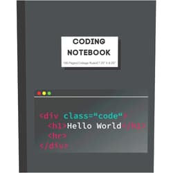 Valentina Thomas Coding Notebook with Code Theme| Programmer Notebook| Coding Notebook Developer Gift| Coding Projects: Use to Code in C, C++, HTML, Java, Python and any other Programming Languages.
