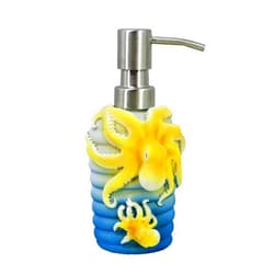 YHHRESINKING Resin Octopus Mother and Baby Soap Dispenser, Beach Bathroom Accessory,Ocean Theme Octopus Family Bathroom Decor,Coastal Decor (Ocean Blue)
