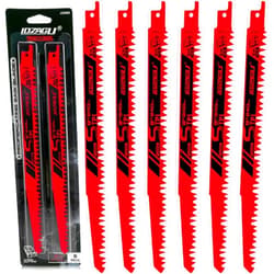 LOZAGU 9-Inch Wood Pruning Reciprocating Saw Blades, 6-Piece, 5TPI Wood Saw Blades