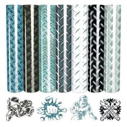 Tintnut Diamond Plate HTV Heat Transfer Vinyl - 7 Sheets 10x12 Inch Metal Plate Iron on Vinyl Pattern Printed HTV DIY T-Shirt, Hats, Clothing,for Cricut & Cameo