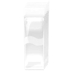 SHOLIFAS Long Clear Bags with Hang hole 300PCS Resealable Self Adhesive Hanging Bags for Candy Gifts Favors Pen Key Chain Jewelery (300pcs 3.5x7.1in)