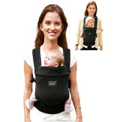 GROWNSY Baby Carrier Newborn to Toddler, Lightweight Ergonomic 7-44 lbs Newborn Carrier with Head Support, Easy to Wear Hands Free Infant Carrier for 0-36 Months, Black