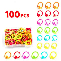 Jmuiiu 100pcs Metal Stitch Markers, Spiral-Shaped Stitch Markers for Crocheting, Colorful Crochet Ring, Crochet Markers for Crocheting and Knitting with Storage Box