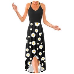 Generic Loose Floral Casual Long Maxi Women's Beach Dress Printing Sleeveless Women's Dress Long Casual Dresses for Women