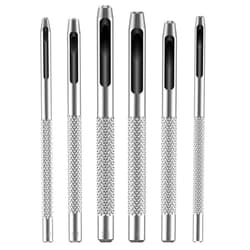UNCO- Hollow Leather Hole Punch Set, 6 pcs, Steel, Leather Hole Punch Tool, Leather Punch Tool, Hole Punch for Leather Punch Set, Hollow Punch Set, Gasket Hole Punch Set, Hollow Hole Punch Set