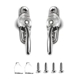 MroMax Window Sash Lock Stainless Steel Chrome Finish Spring-Acted Right Left Hand Silver Tone 1 Pair