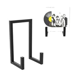 YFEEN 2Pack Records Storage Holder, Vinyl LP Stand CD Display Frame,Metal Album Storage for Vinyl Records (Black)