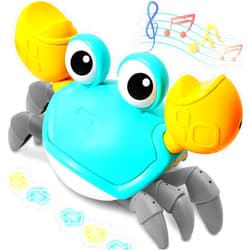 Pbooo Crawling Crab Baby Toy, Interactive Walking Dancing Moving Crab Toy (Infrared Sensing) 3-6 6-12 Months, Toddler Learning Tummy Time Crab, Infant Music Sensory Birthday Gifts-Green-1
