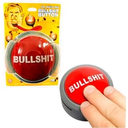 Gemmy Bullshit Button – The Official Hilarious BS Button with Sound Effects & Flashing Light – Perfect Gag Gift for Friends, Family, and Co-workers - Batteries Included
