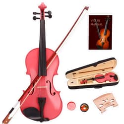 BELANITAS Kids Violin 1/2 Half Size Premium Wood Fiddle Set Pink Violin for Kids Ages 5-9, Handcrafted Beginner Violin with Hard Case, Violin Bow and Rosin