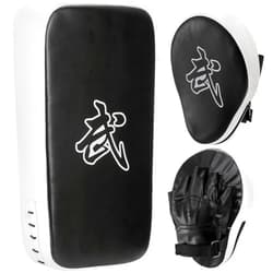 WUWEOT 2-in-1 Punching Mitts Kick Pack Set, Boxing Mitts Focus Pads and Taewondo Kick Pad, Adjustable Soft Shield Durable Training Pads Set for Boxing, Kickboxing, Karate, Muay Thai, MMA Training