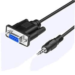 Qaoquda DB9 9 Pin Female to 3.5mm Male Plug Serial Cable RS232 to 1/8 inch Conversion Cable Cord- 6FT/1.8M