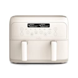 bella 4 Qt TriZone Air Fryer, EverGood™ Ceramic Nonstick Coating, Dual Basket Design w Removable Divider, Digital Touchscreen Control w 6 Preset Cooking Options, 1200 Watt, 3lb Capacity, Oatmilk