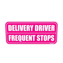GEEKBEAR Delivery Driver Frequent Stops Car Magnet - Colorful, Reflective, Weather-Resistant - Rectangular 8.7 x 3.5 in (Pink/Pink)
