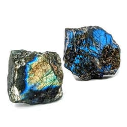 Eusice Labradorite Rough Rock, Raw Natural Stone, Chakra Crystals, Quality Gemstones for Reiki Healing, Wellness, Meditation, Handmade in Our Lapidary Workshop (2 pcs)