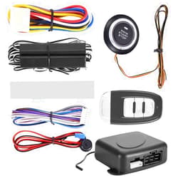 Tbest Alarm Start Security System, One Way Remote Start Push Button Keyless Entry System Kit Car Alarm Keyless Entry Alarm Start Security System 12V Car Alarm System Engine Push Button Start Kit for Manual