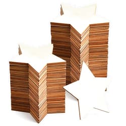 Coopay 60 Pieces 5 Inch Unfinished Wooden Star Blank Natural Wood Slices Wooden Cutout Tiles for DIY Crafts Home Decoration Painting Staining