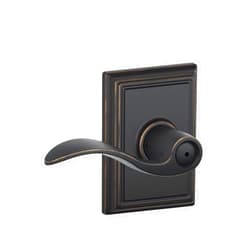 Schlage F40 ACC 716 ADD Accent Door Lever with Addison Trim, Bed & Bath Privacy Lock, Aged Bronze