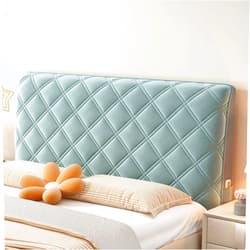 EFELIM Thicken Bed Headboard Slipcover for Queen King Full Twin Cal King, Quilted Bed Headboard Cover Velvet Dustproof Protector Cover with Pocket (Green,Full:130cm/51in)