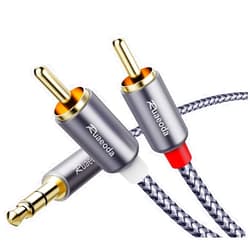 Ruaeoda 3.5mm to RCA Audio Cable 20 ft, Braided RCA to 3.5mm AUX to 2-Male RCA Audio Auxiliary Stereo Y Splitter Cable 1/8 to RCA Stereo Cable Audiophiles Headphone RCA Cable [Double-Shielded]