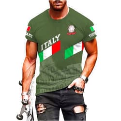 Riveprints Personalized Name Italy Shirt 3D All Over Print, Italia T-Shirt, Roma Shirt, Italy Flag Pride Camisa for Italian