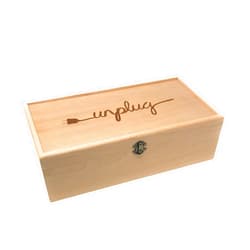 Designcraft Industries Unplug Box, Custom Engraved Personalized Box, Family Phone Lock Up, Wood Cell Phone Holder, Cell Phone Time Out, Cell Phone Charging Station