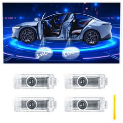 LOWEEY Car Door Lights Logo Projector Puddle Lights Compatible with Range Rover Accessories, No Fade 4K-HD Car Welcome Lights(4 Pack, Dual Plug)