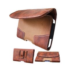 Maezar Leather Phone Holster for Men Belt for iPhone 16 15 14 Pro Max, Galaxy S23 Ultra, S23 Plus, Moto Edge 40, Maezar XXL Large Belt Clip Loop Holder Carrying Pouch Case Magnetic Closure (Brown)