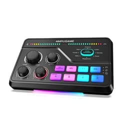 Fifine Gaming Mixer for Voice Chat and Streaming- 7.1ch Surround Sound Headphone Amp-XLR Preamp-USB Plug & Play-Voice Changer-RGB-Volume Control-3 EQ Modes Ampligame SC8