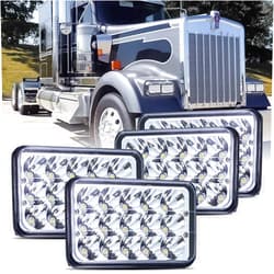 BAOLICY 4x6 In LED Headlights DOT Approved 4PCS 45W Rectangular H4651 H4652 H4656 H4666 H4668 H6545 H4642 Hi/Low Sealed Beam Headlights for Chevy S10 Blazer Kenworth T800 W900 Truck Van SUV